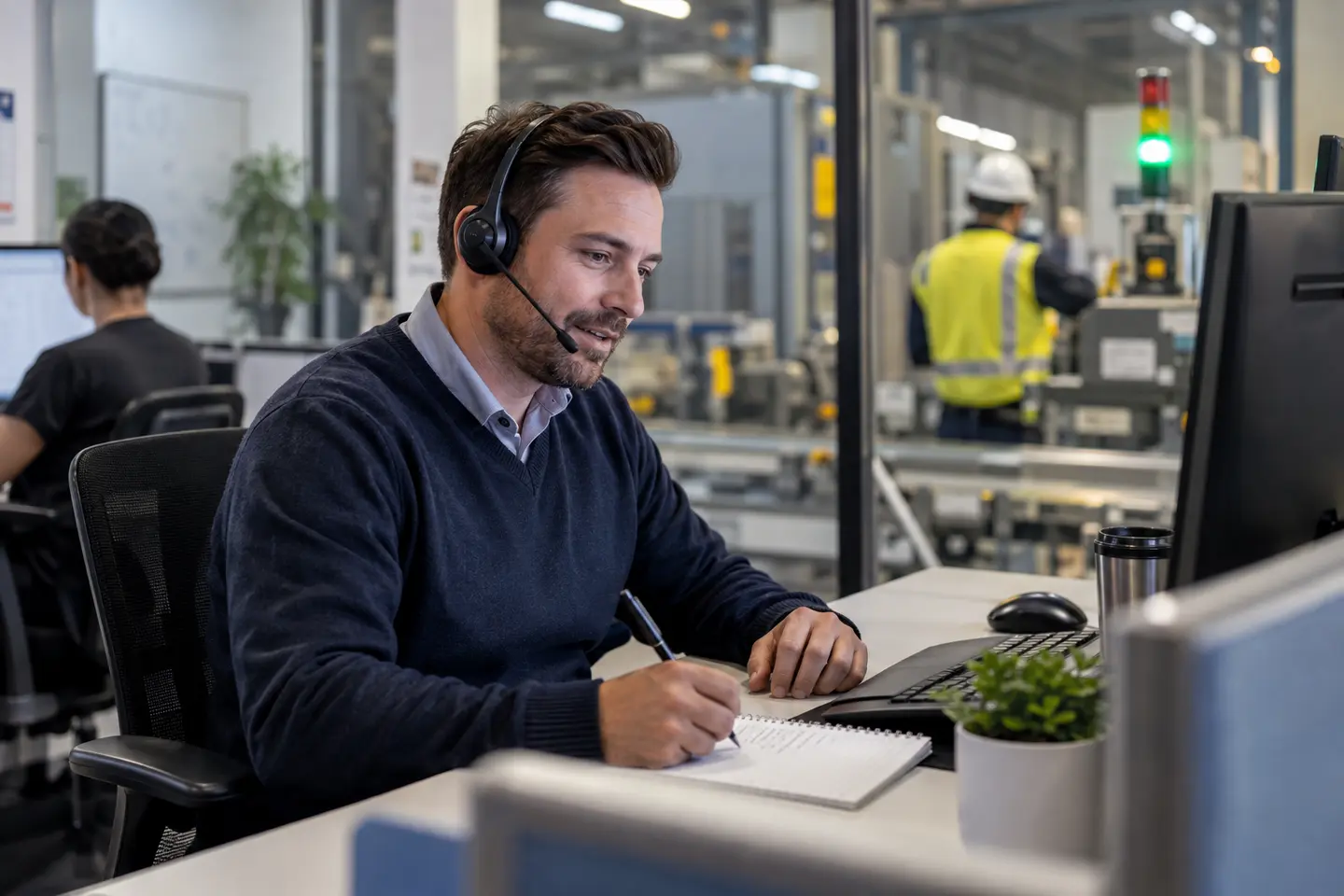 Support specialists resolving an important business application issue